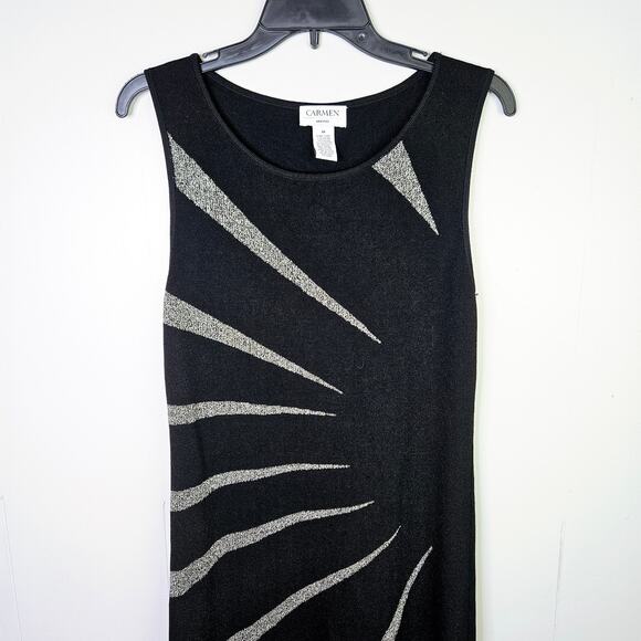 Carmen Marc Valvo Bodycon Classy Cocktail Dress Flattering Stretch Size Medium - Picture 4 of 8